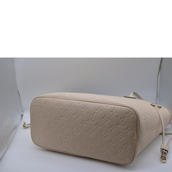 94971 3 Louis Vuitton Neverfull MM Monogram Empreinte Tote Cream