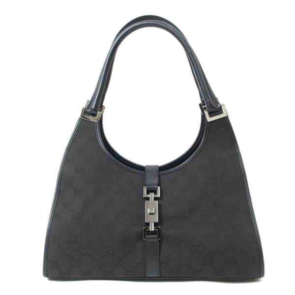 95063 1 GUCCI GG Canvas One Shoulder Bag Black