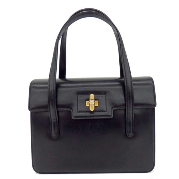 95166 1 Gucci Leather Handbag Black