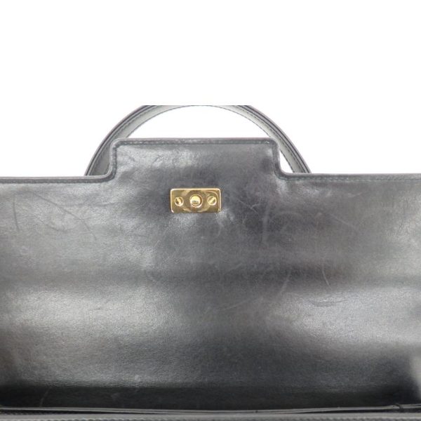 95166 6 Gucci Leather Handbag Black