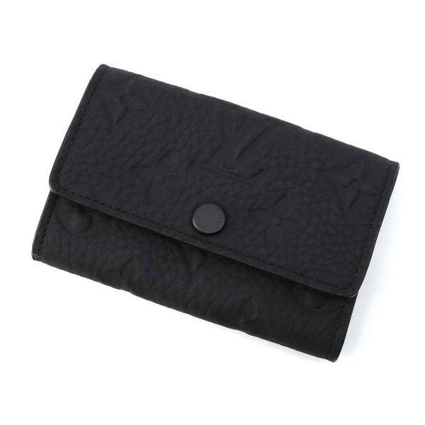 9516793 01 Louis Vuitton Multicle 6 Key Case Monogram Embossed Black