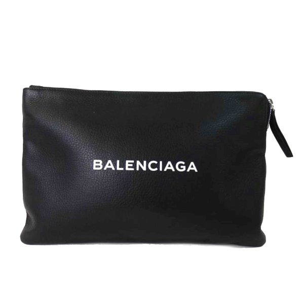 95345 1 Balenciaga Leather Clutch Bag Black