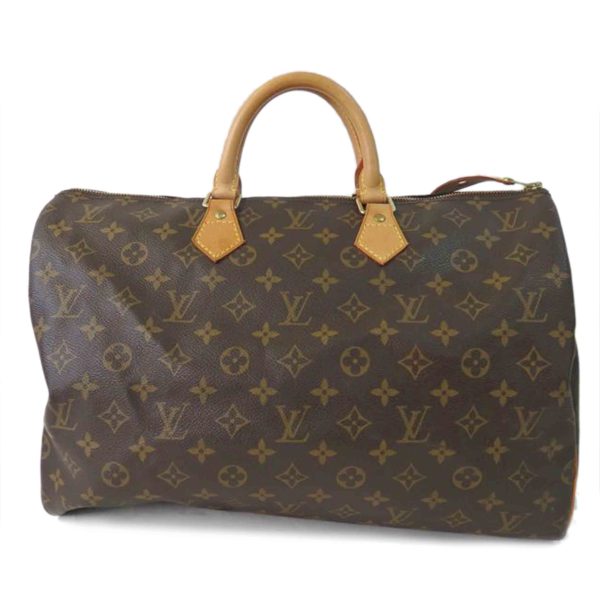 95451 1 Louis Vuitton Speedy Monogram Tote Bag Brown