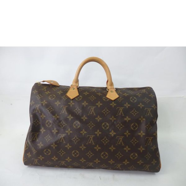 95451 2 Louis Vuitton Speedy Monogram Tote Bag Brown