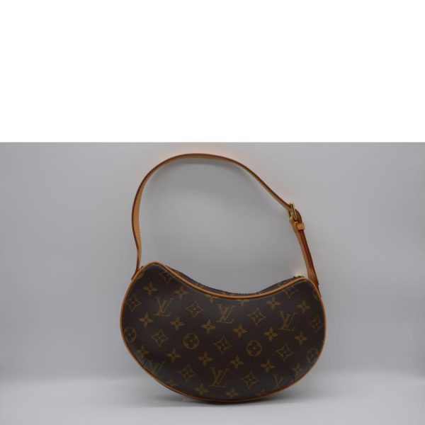 95480 2 Louis Vuitton Pochette Croissant PM Monogram Shoulder Bag Brown