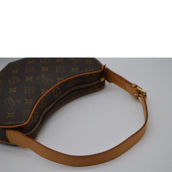 95480 4 Louis Vuitton Pochette Croissant PM Monogram Shoulder Bag Brown