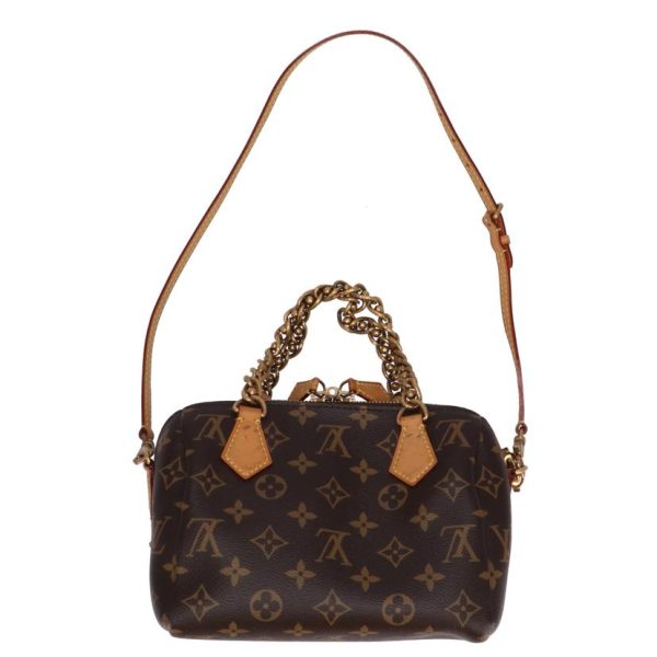 95582 2 Louis Vuitton Speedy Chain 20 Monogram Bag Brown