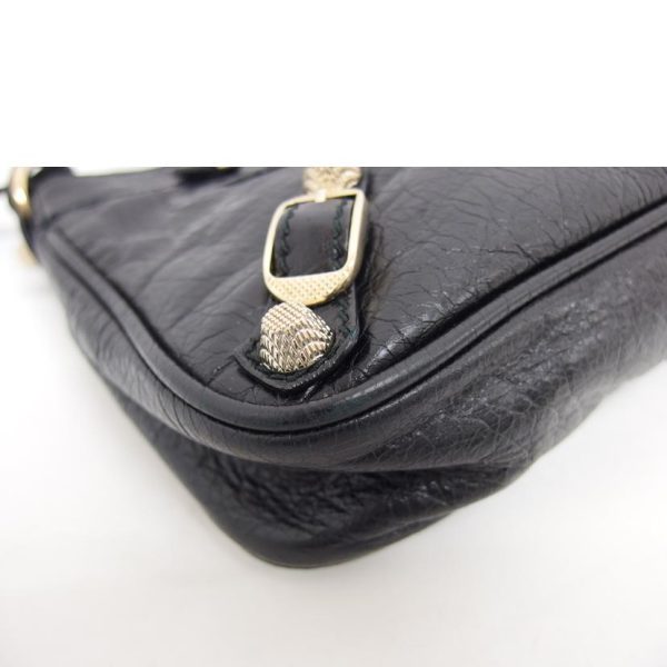 95624 7 Balenciaga The Hip Giant Studs Shoulder Bag Black