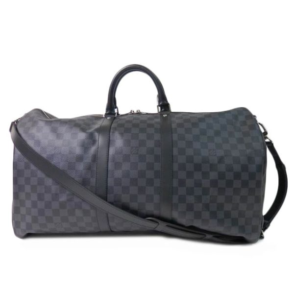 95698 1 Louis Vuitton Keepall Bandouliere 55 Bag Damier Graphite