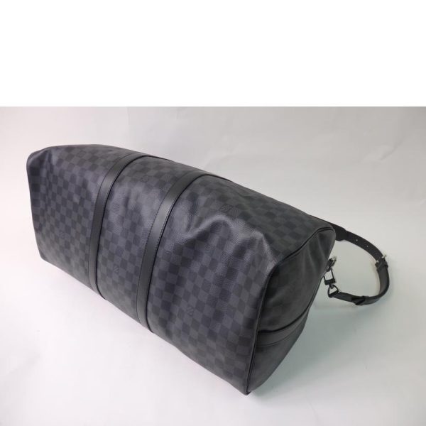 95698 3 Louis Vuitton Keepall Bandouliere 55 Bag Damier Graphite