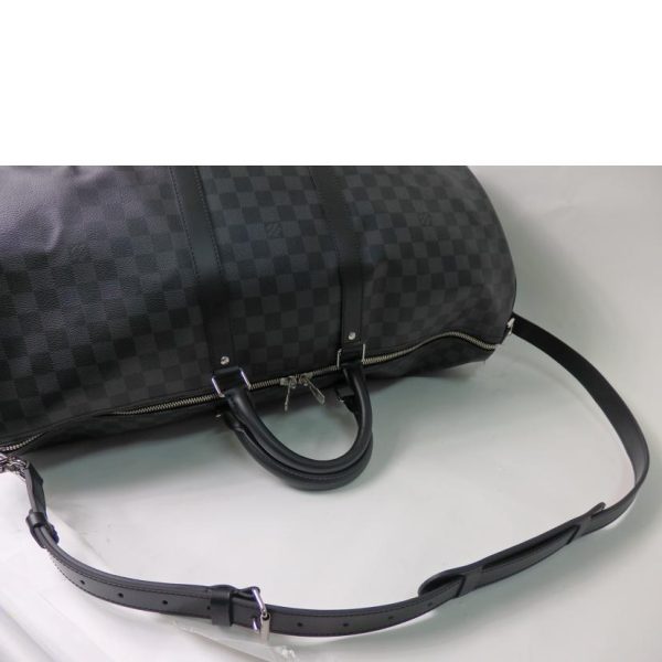 95698 4 Louis Vuitton Keepall Bandouliere 55 Bag Damier Graphite