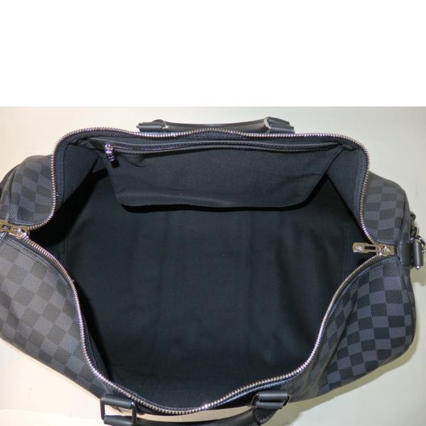 95698 5 Louis Vuitton Keepall Bandouliere 55 Bag Damier Graphite