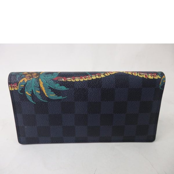 95710 3 Louis Vuitton Portefeuil Brazza Palm Tree Surf Damier Wallet Cobalt