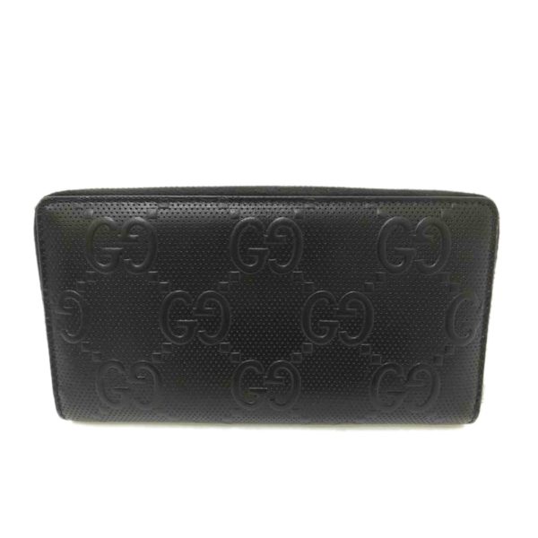 95712 1 Gucci GG Embossed Round Zipper Long Wallet