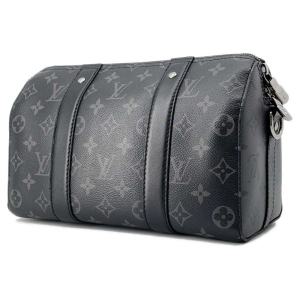 9571402 02 Louis Vuitton Monogram Eclipse Reverse City Keepall Bag Black