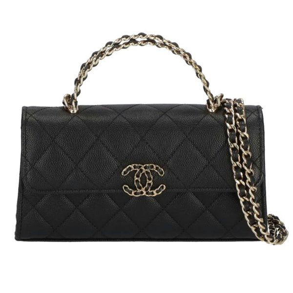 95800 1 Chanel Caviar 2WAY Mini Shoulder Bag Black