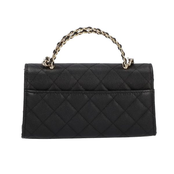 95800 2 Chanel Caviar 2WAY Mini Shoulder Bag Black