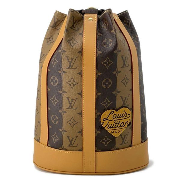 9605565 01 Louis Vuitton Monogram Stripe Randonnée Backpack Brown