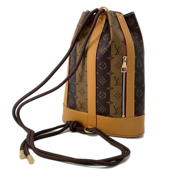 9605565 02 Louis Vuitton Monogram Stripe Randonnée Backpack Brown