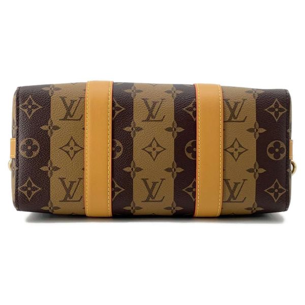 9605572 03 Louis Vuitton Monogram Stripe City Keepall Shoulder Bag Brown