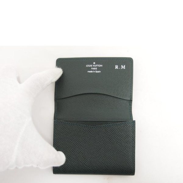 96072 4 Louis Vuitton Anvelope Card Holder Taiga Epicea Green