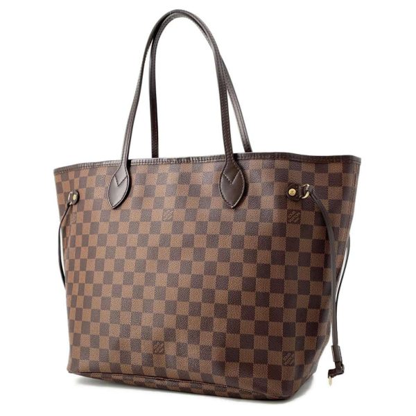 9607644 02 Louis Vuitton Damier Ebene Neverfull MM Tote Bag Brown