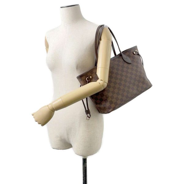 9607651 04 Louis Vuitton Damier Ebene Neverfull PM Tote Bag Brown