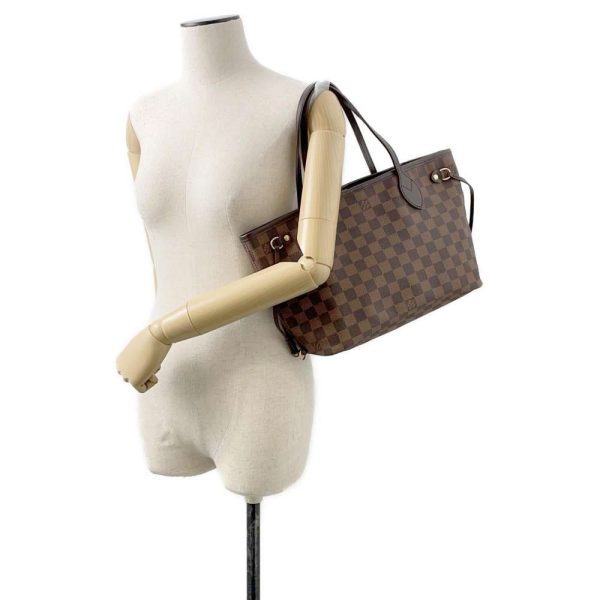 9607668 04 Louis Vuitton Neverfull PM Tote Bag Damier Ebene Brown