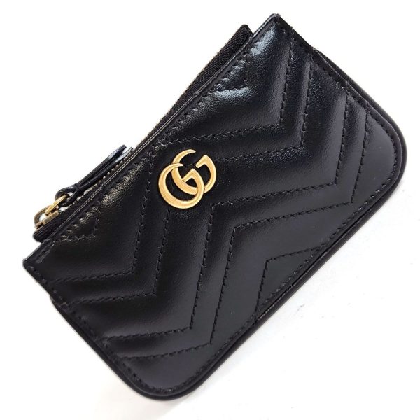 962 1 GUCCI Marmont Coin Case Leather Black