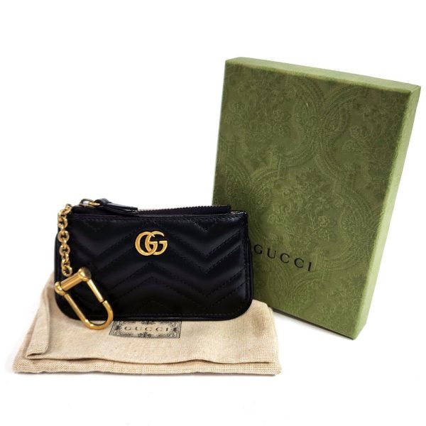 962 9 GUCCI Marmont Coin Case Leather Black