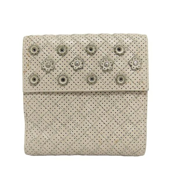 96331 1 Bottega Veneta Intrecciato W Hook Bifold Wallet Beige