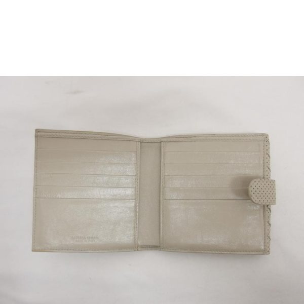 96331 4 Bottega Veneta Intrecciato W Hook Bifold Wallet Beige