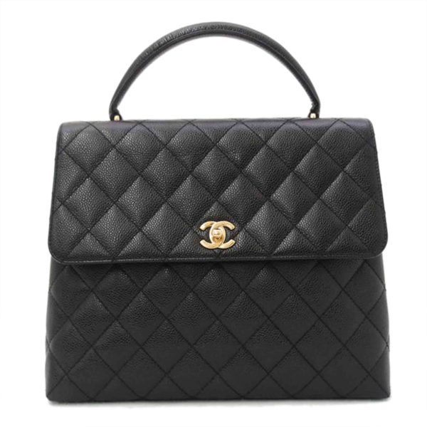 96404 1 Chanel Matelassé Handbag Caviar Skin Black