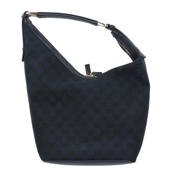 96408 1 Gucci GG Canvas One Shoulder Bag Black