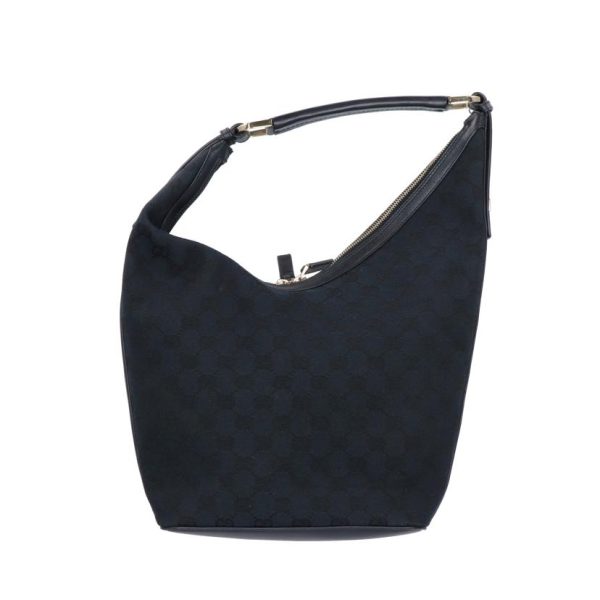 96408 2 Gucci GG Canvas One Shoulder Bag Black