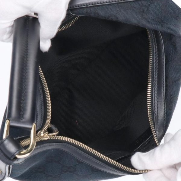 96408 5 Gucci GG Canvas One Shoulder Bag Black