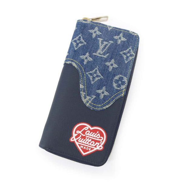 9656512 01 Louis Vuitton Zippy Wallet Vertical Monogram Denim