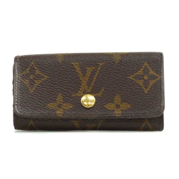 96688 1 Louis Vuitton Multicle 4 Monogram Key Holder Brown