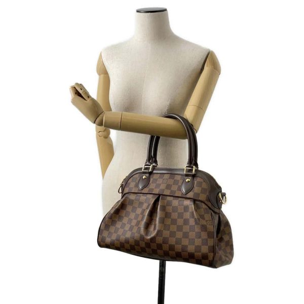 9677005 05 Louis Vuitton Damier Ebene Trevi PM 2WAY Shoulder Bag Brown