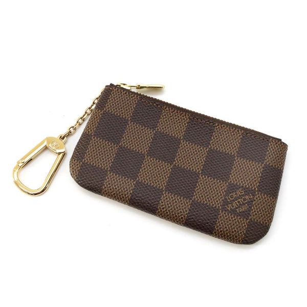 9685277 01 Louis Vuitton Pochette Cle Damier Ebene Brown