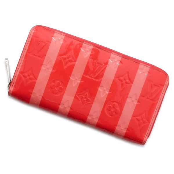 9685321 01 Louis Vuitton Vernis Rayeur Zippy Wallet Red