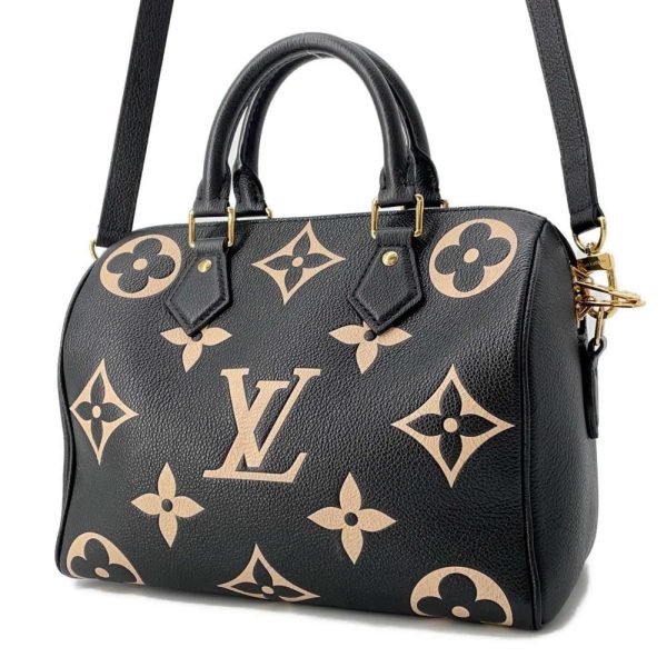 9686403 02 Louis Vuitton Monogram Empreinte Speedy Bandouliere 25 Bag Black