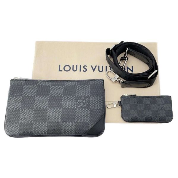 9686571 16 Louis Vuitton Damier Graphite 3D Trio Messenger Bag Black