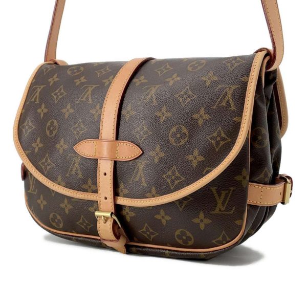 9686588 02 Louis Vuitton Monogram Saumur 30 Messenger Bag Brown