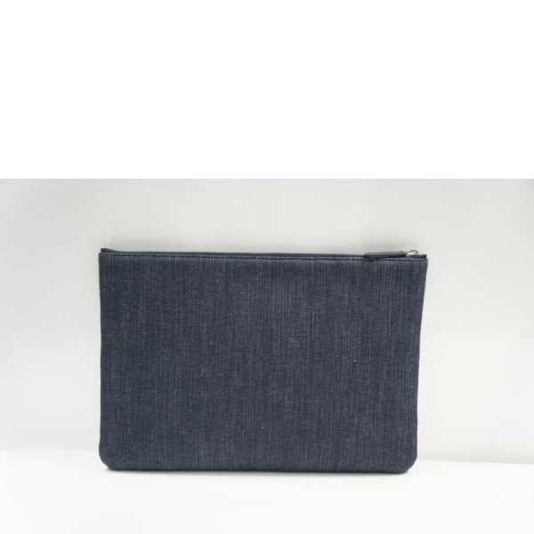 96897 2 CHANEL Deauville Denim Clutch Blue