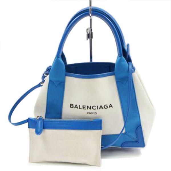 96972 1 Balenciaga Navy Cabas XS White x Blue