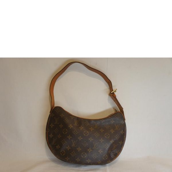 96999 2 Louis Vuitton Croissant MM Monogram Shoulder Bag Brown