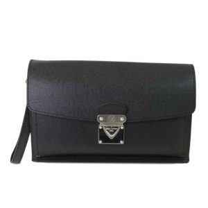 97057 1 Gucci GG canvas shoulder bag black leather