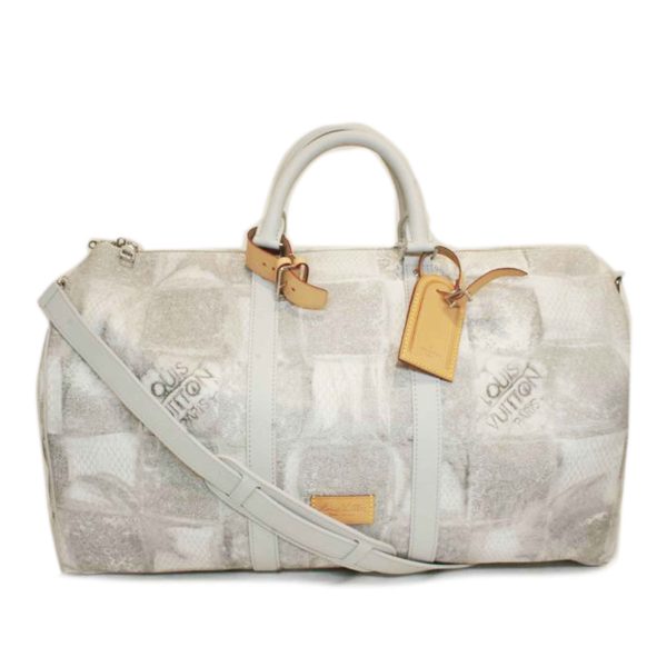 97095 1 Louis Vuitton Keepall Bandouliere 50 Damier Salt Bag Gray