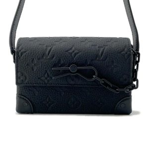 9715981 01 Loewe Flat Shoulder Bag Black